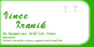 vince kranik business card